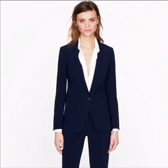 J.Crew NavyBlue One Button Classic Soft Wool Blazer size Small - Picture 1 of 3
